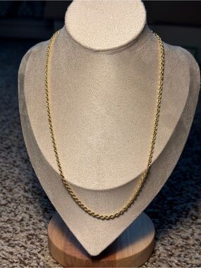 14K Yellow Gold Rope Chain Necklace